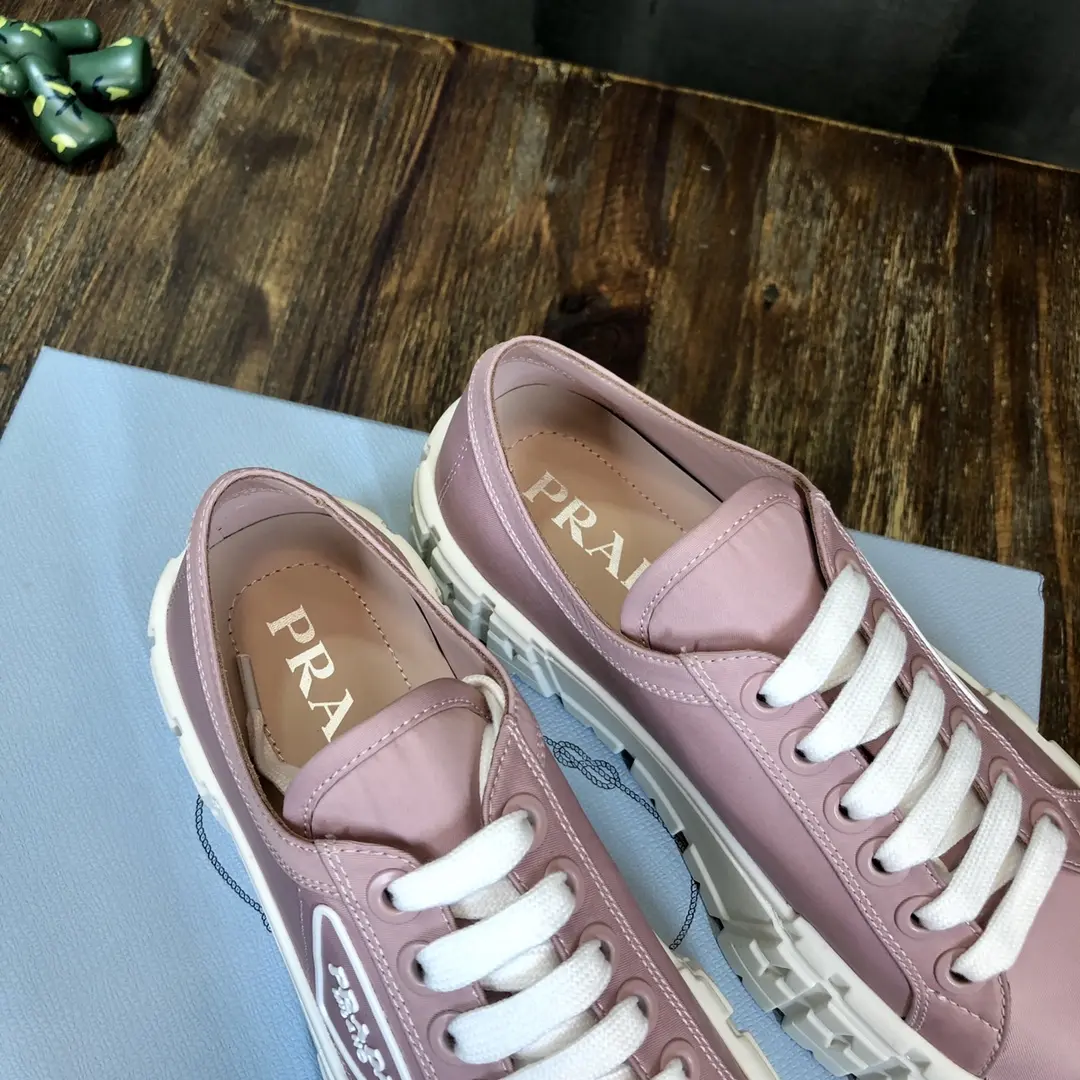 Prada Canvas Thick Sole Sneakers Pink – Replica Prada Shoes & High Quality Prada Sneakers Replica Reliable 248