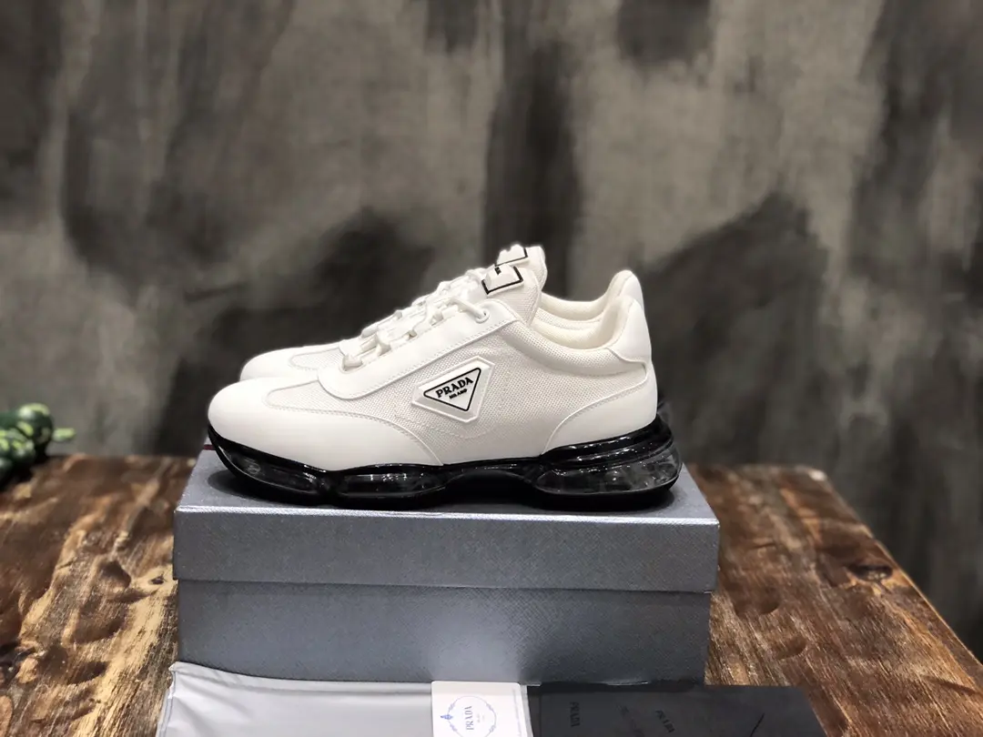 EasyCare Prada  Shoes White Leather Sneakers – Replica Prada Shoes & High Quality Prada Sneakers Replica 221