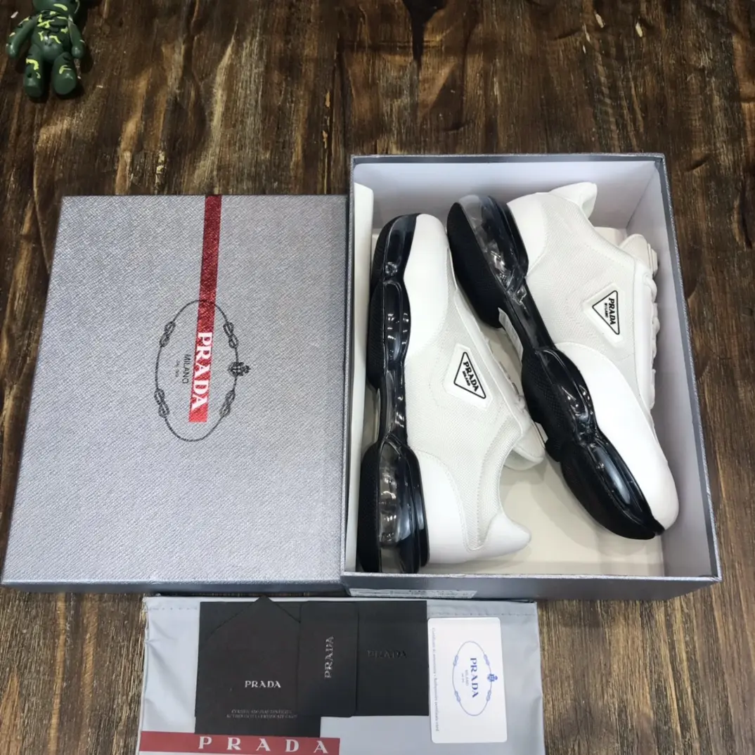 EasyCare Prada  Shoes White Leather Sneakers – Replica Prada Shoes & High Quality Prada Sneakers Replica 221