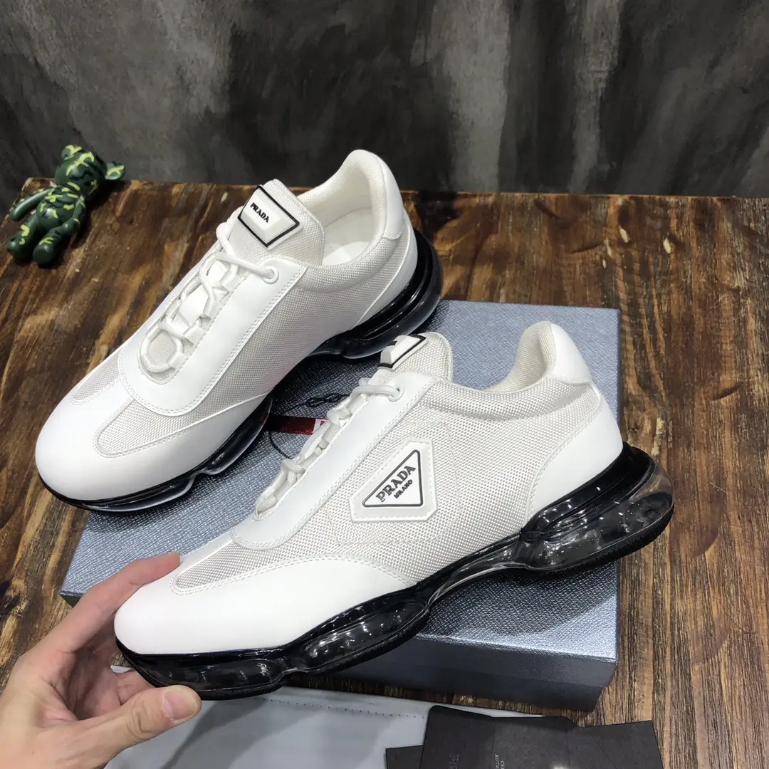 EasyCare Prada  Shoes White Leather Sneakers – Replica Prada Shoes & High Quality Prada Sneakers Replica 221