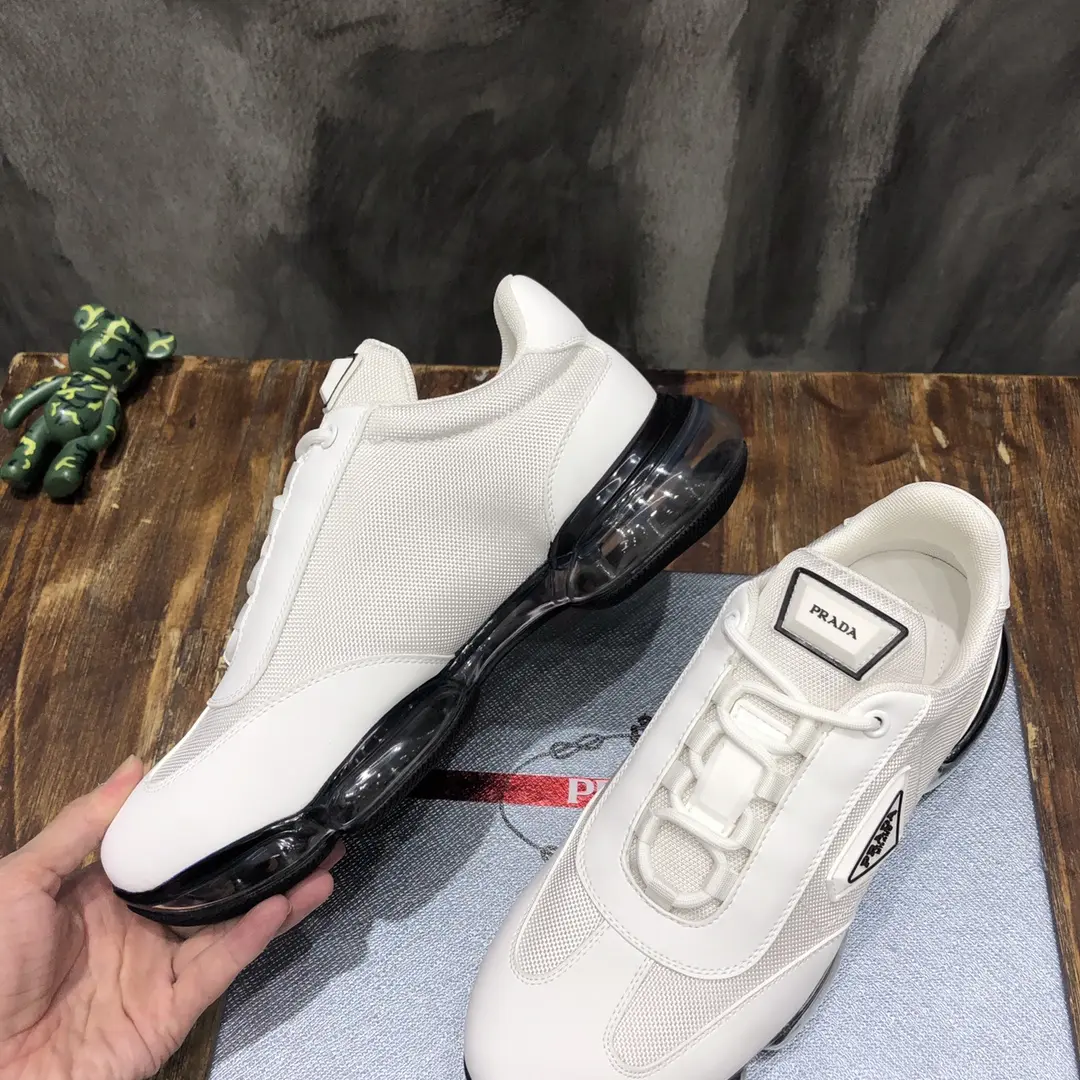 EasyCare Prada  Shoes White Leather Sneakers – Replica Prada Shoes & High Quality Prada Sneakers Replica 221