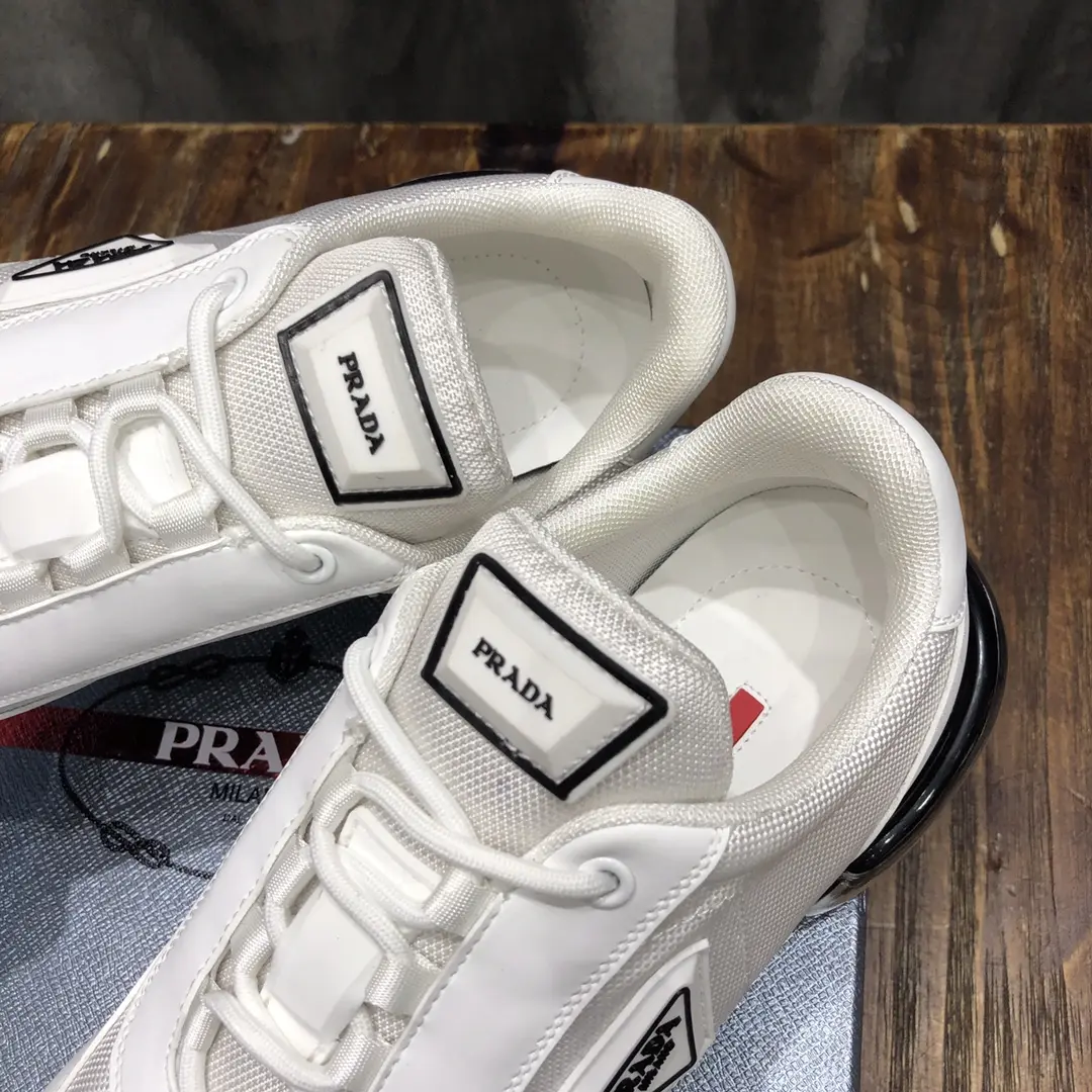 EasyCare Prada  Shoes White Leather Sneakers – Replica Prada Shoes & High Quality Prada Sneakers Replica 221