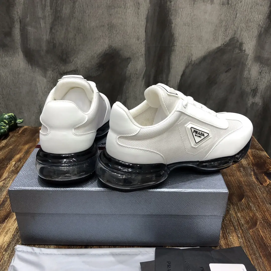 EasyCare Prada  Shoes White Leather Sneakers – Replica Prada Shoes & High Quality Prada Sneakers Replica 221