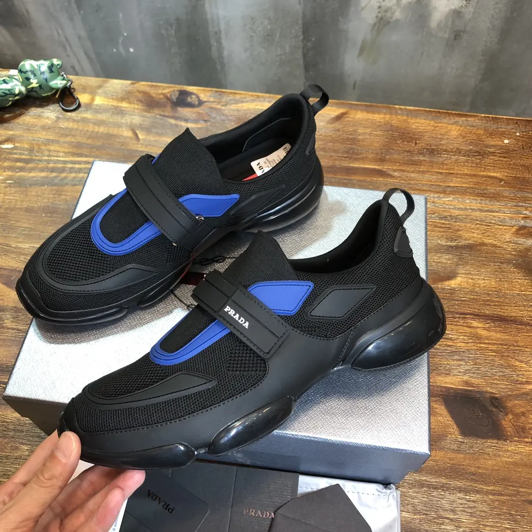 Effortless Prada Cloudbust Thunder Sneakers Black Blue – High Quality Replica Prada Shoes 262