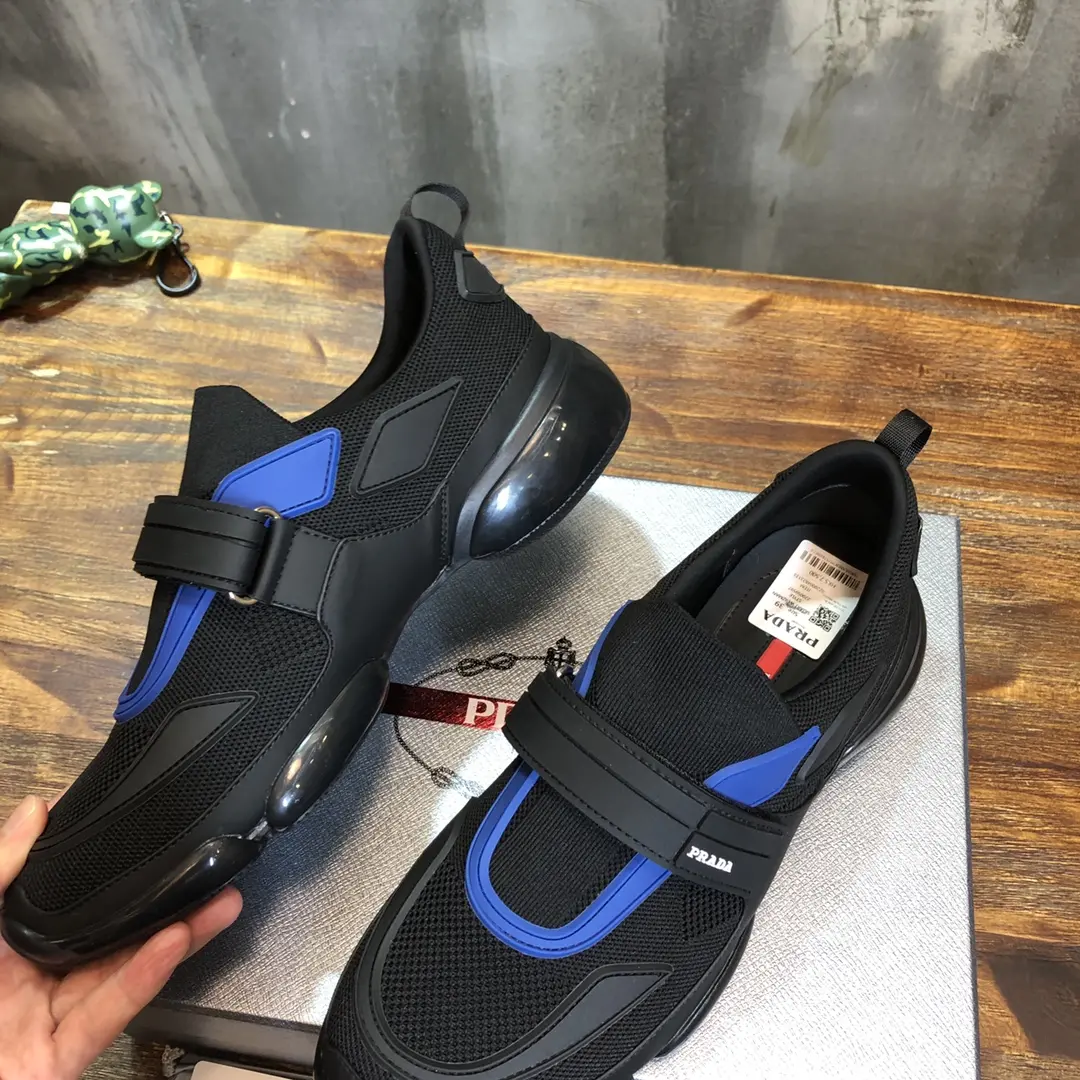 Effortless Prada Cloudbust Thunder Sneakers Black Blue – High Quality Replica Prada Shoes 262