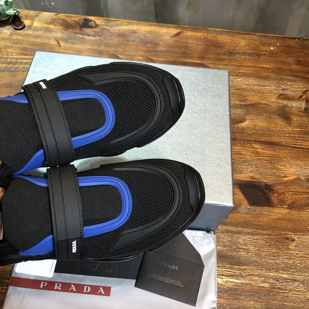 Effortless Prada Cloudbust Thunder Sneakers Black Blue – High Quality Replica Prada Shoes 262