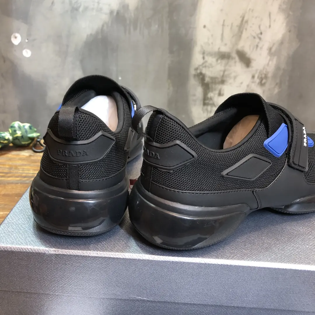 Effortless Prada Cloudbust Thunder Sneakers Black Blue – High Quality Replica Prada Shoes 262