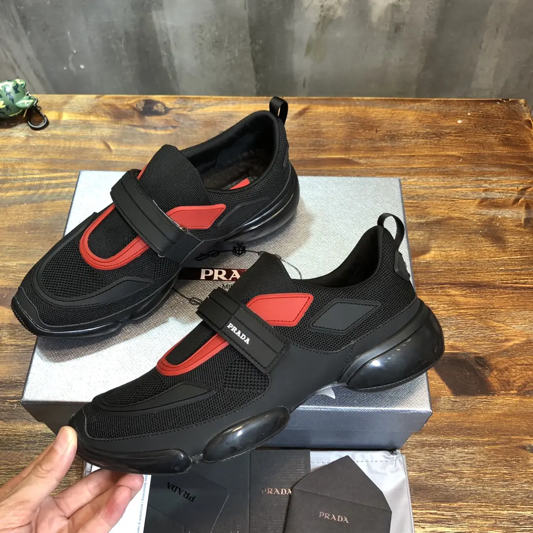 Prada Cloudbust Thunder Sneakers Black Red – High Quality Replica Prada Shoes WeatherProof 191