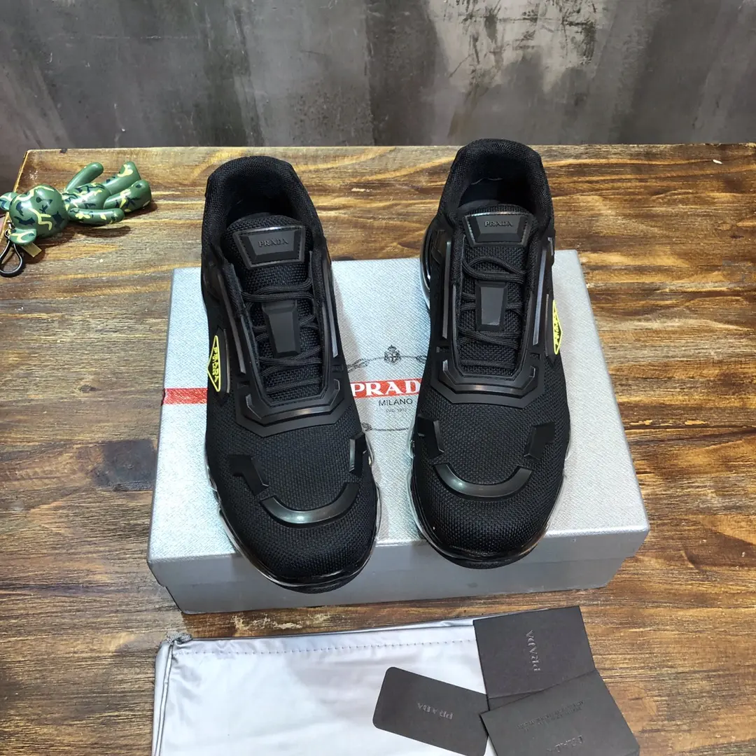 Prada Cushion Sneaker Black Yellow Logo – Replica Prada Shoes & High Quality Prada Sneakers Replica Bold 225