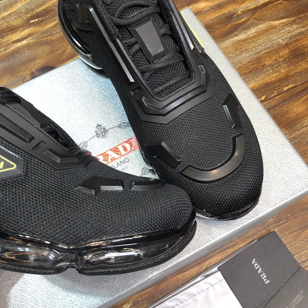 Prada Cushion Sneaker Black Yellow Logo – Replica Prada Shoes & High Quality Prada Sneakers Replica Bold 225