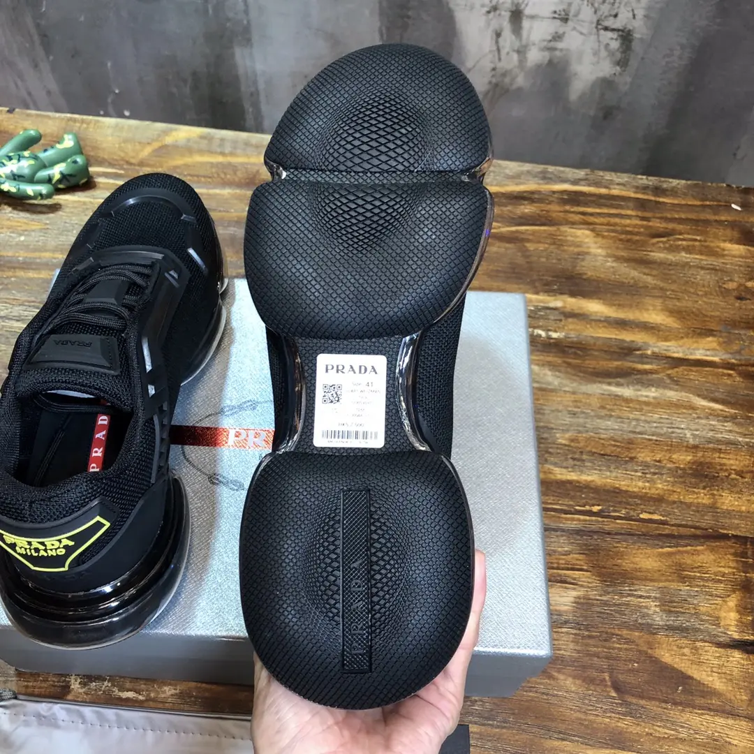 Prada Cushion Sneaker Black Yellow Logo – Replica Prada Shoes & High Quality Prada Sneakers Replica Bold 225