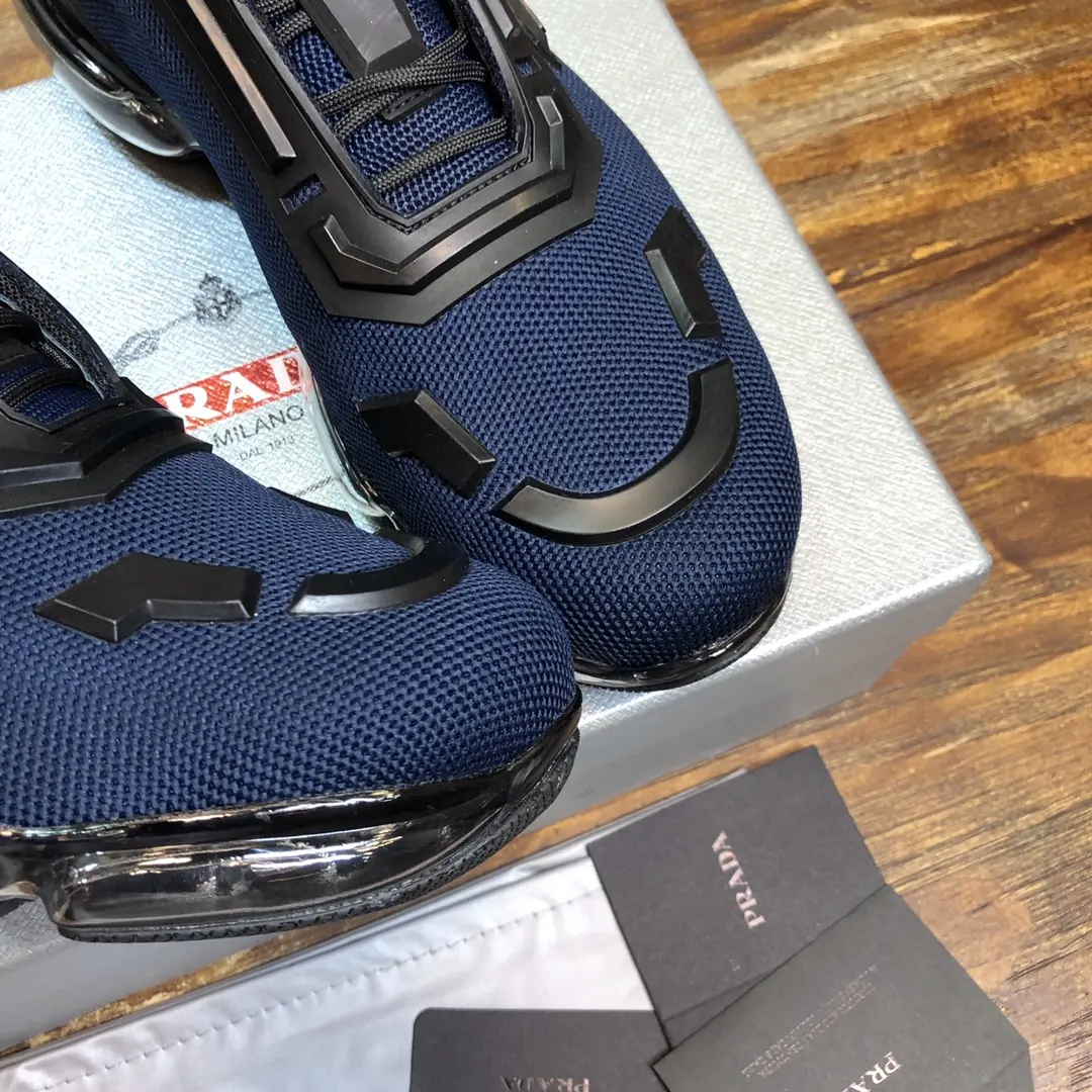 Affordable Prada Cushion Sneaker Blue Mesh Design – High Quality Prada Sneakers Replica & 1:1 Replica Sneakers 227