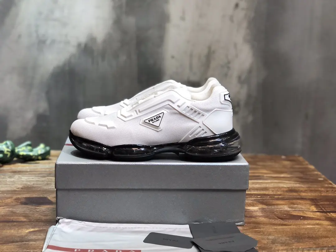 Packable Prada Cushion Sneaker White Black Low-Top – High Quality Replica Prada Shoes 1: 208