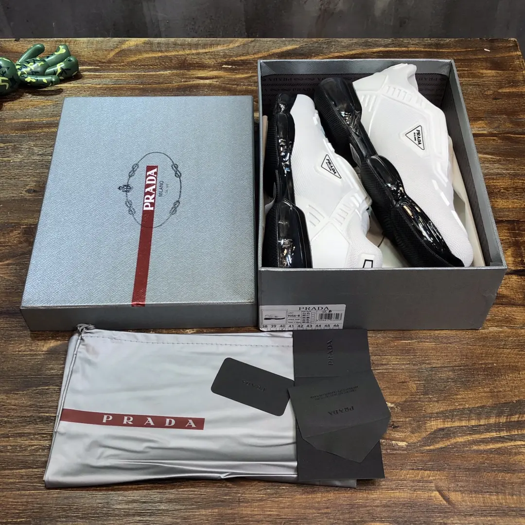 Packable Prada Cushion Sneaker White Black Low-Top – High Quality Replica Prada Shoes 1: 208