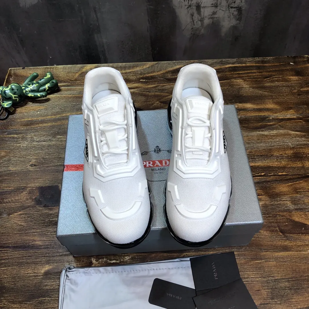 Packable Prada Cushion Sneaker White Black Low-Top – High Quality Replica Prada Shoes 1: 208