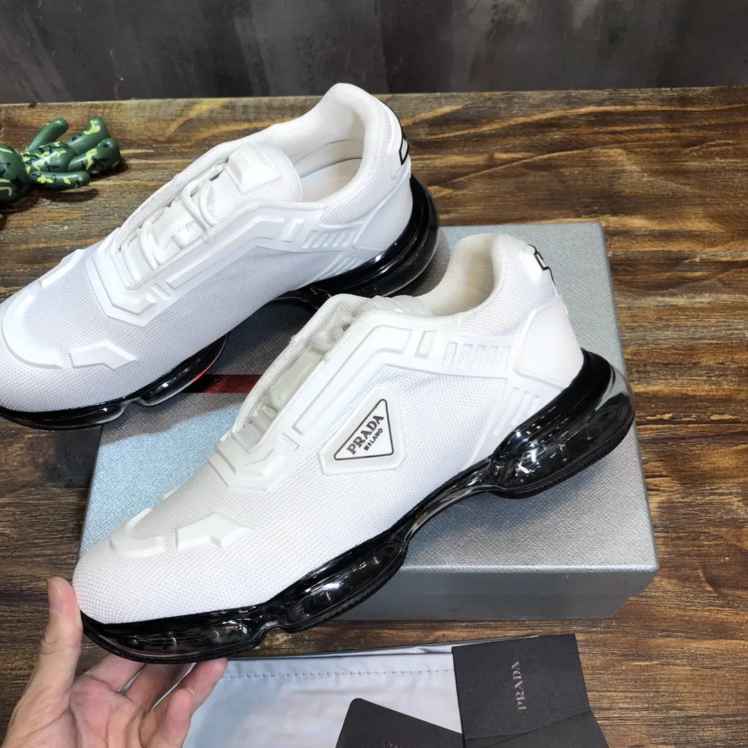 Packable Prada Cushion Sneaker White Black Low-Top – High Quality Replica Prada Shoes 1: 208
