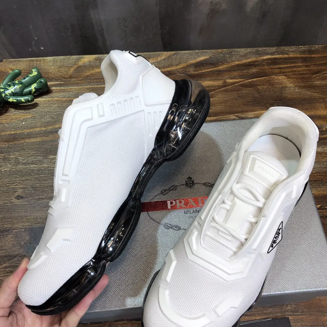 Packable Prada Cushion Sneaker White Black Low-Top – High Quality Replica Prada Shoes 1: 208