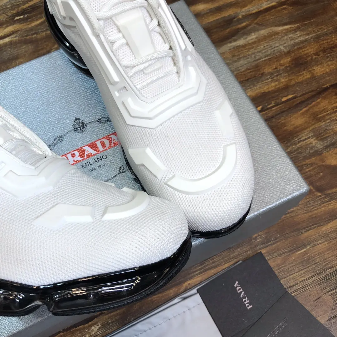 Packable Prada Cushion Sneaker White Black Low-Top – High Quality Replica Prada Shoes 1: 208