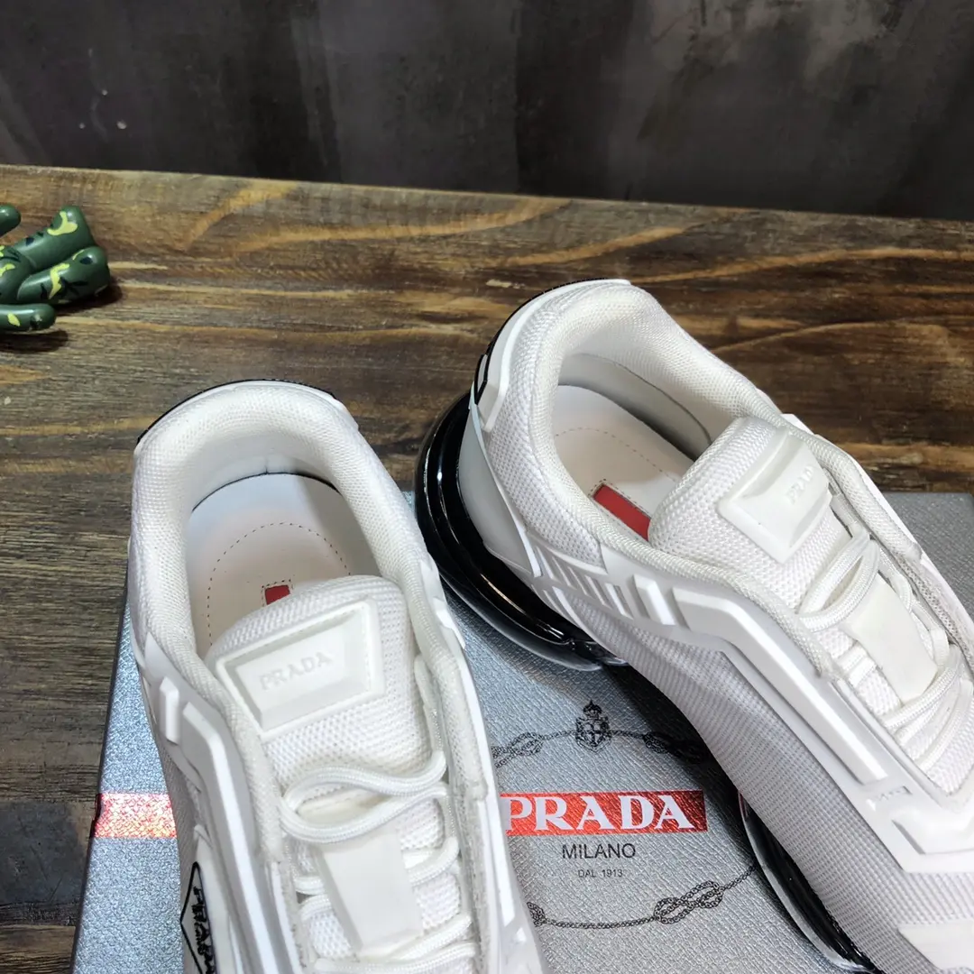 Packable Prada Cushion Sneaker White Black Low-Top – High Quality Replica Prada Shoes 1: 208