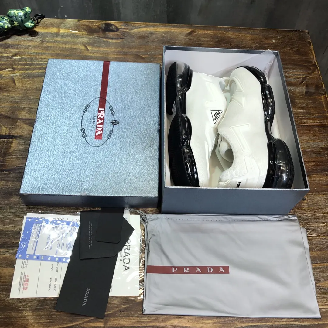 MultiPurpose Prada Cushion Sneaker White Low-Top – Replica Prada Shoes with High Quality 252