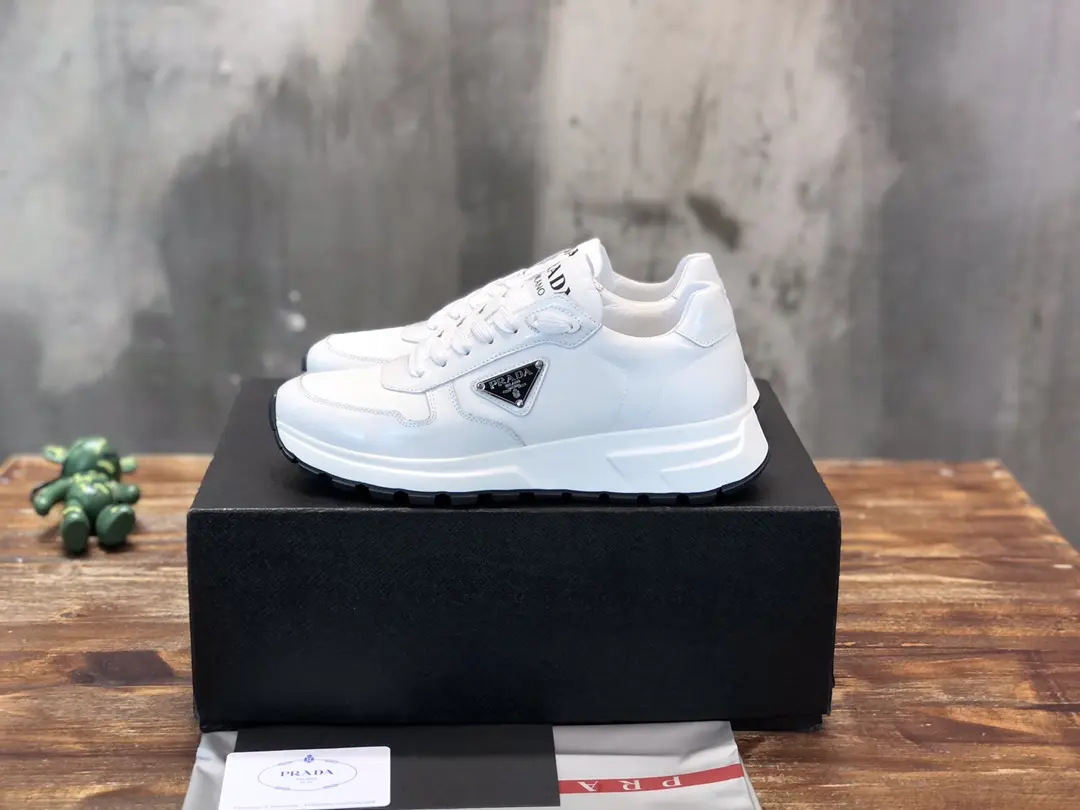 Prada Men’s  Sneakers – White, Waterproof Fabric, Leather Lining, Replica Prada Shoes, High Quality Replica, Sizes 38-44 (Custom 45 No Returns Modern 176