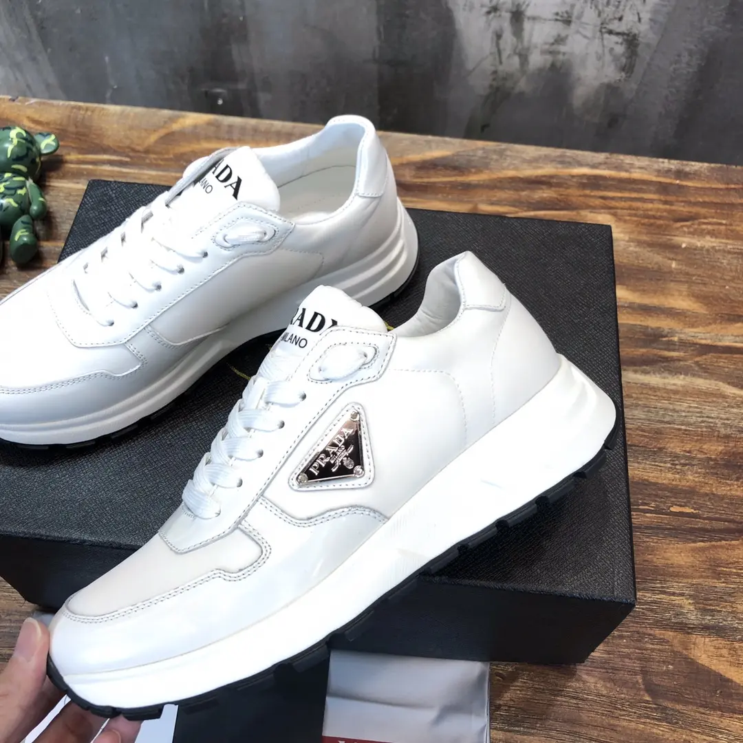 Prada Men’s  Sneakers – White, Waterproof Fabric, Leather Lining, Replica Prada Shoes, High Quality Replica, Sizes 38-44 (Custom 45 No Returns Modern 176