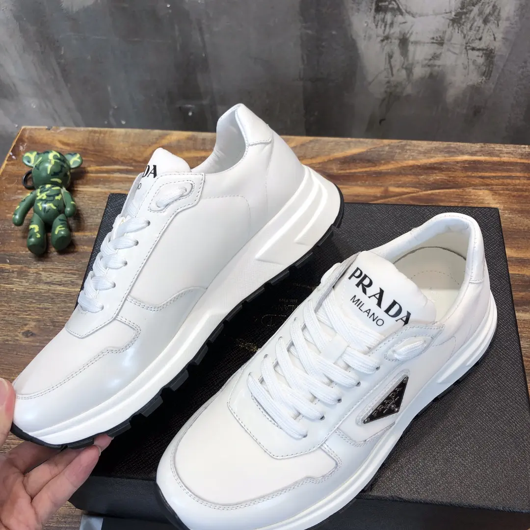 Prada Men’s  Sneakers – White, Waterproof Fabric, Leather Lining, Replica Prada Shoes, High Quality Replica, Sizes 38-44 (Custom 45 No Returns Modern 176
