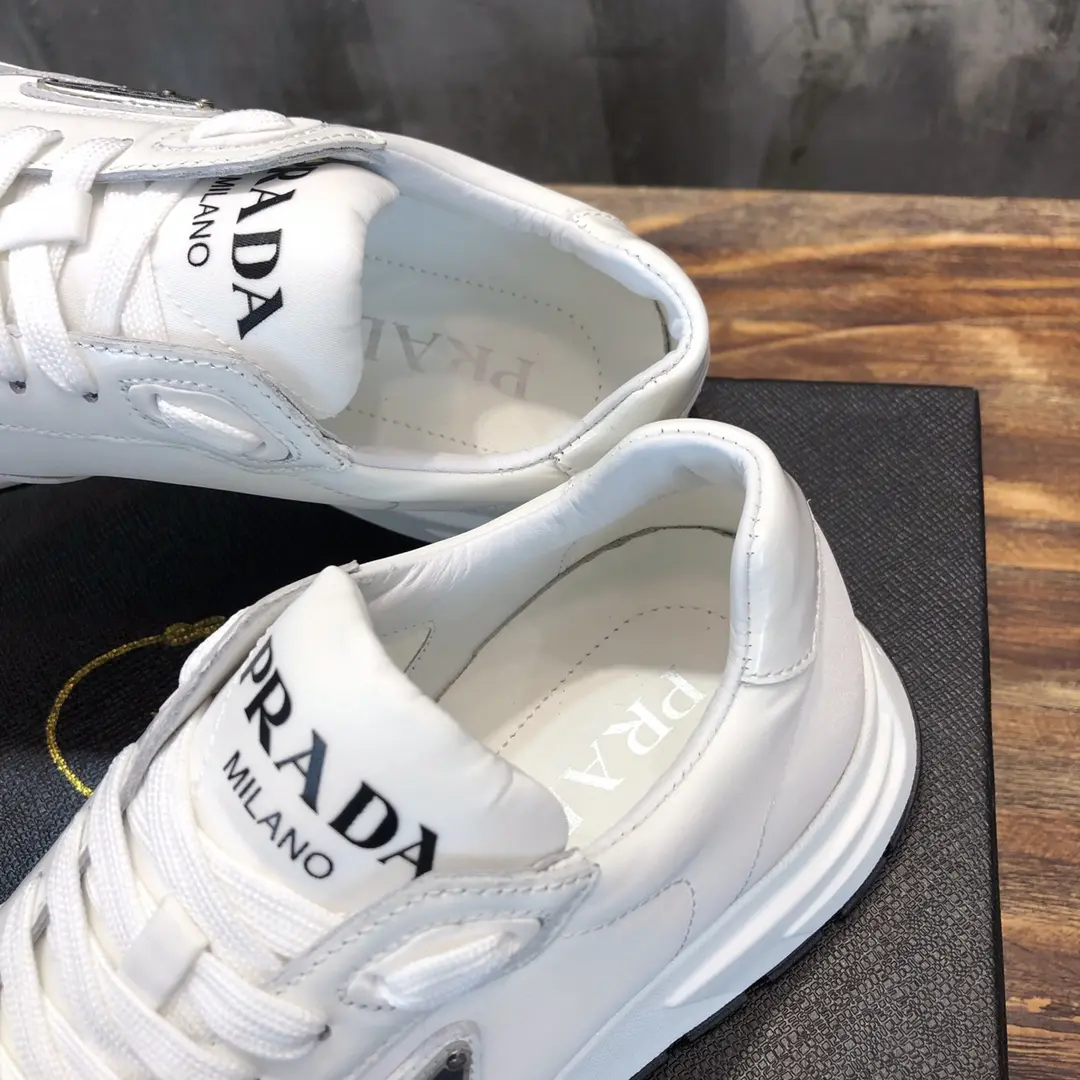Prada Men’s  Sneakers – White, Waterproof Fabric, Leather Lining, Replica Prada Shoes, High Quality Replica, Sizes 38-44 (Custom 45 No Returns Modern 176