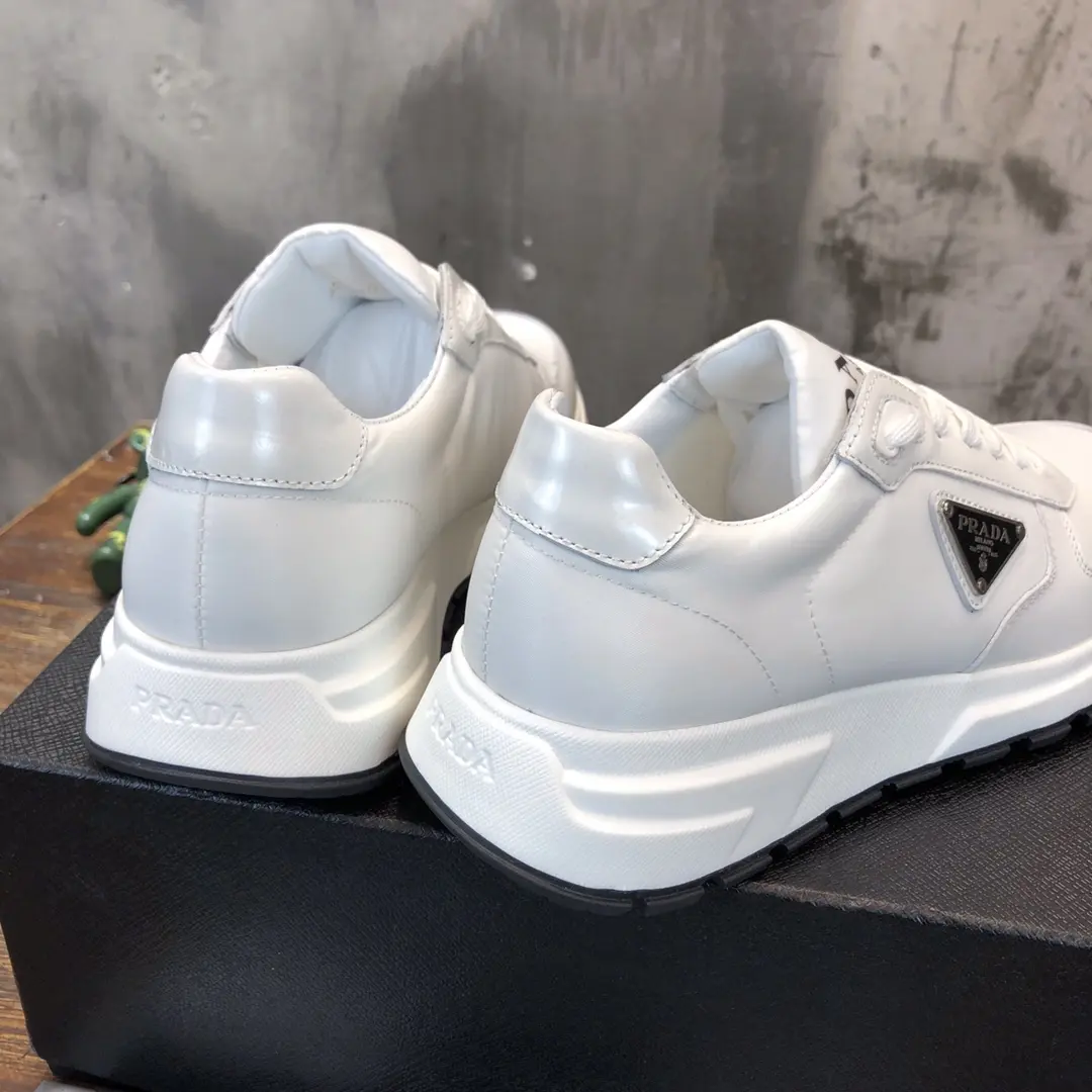 Prada Men’s  Sneakers – White, Waterproof Fabric, Leather Lining, Replica Prada Shoes, High Quality Replica, Sizes 38-44 (Custom 45 No Returns Modern 176