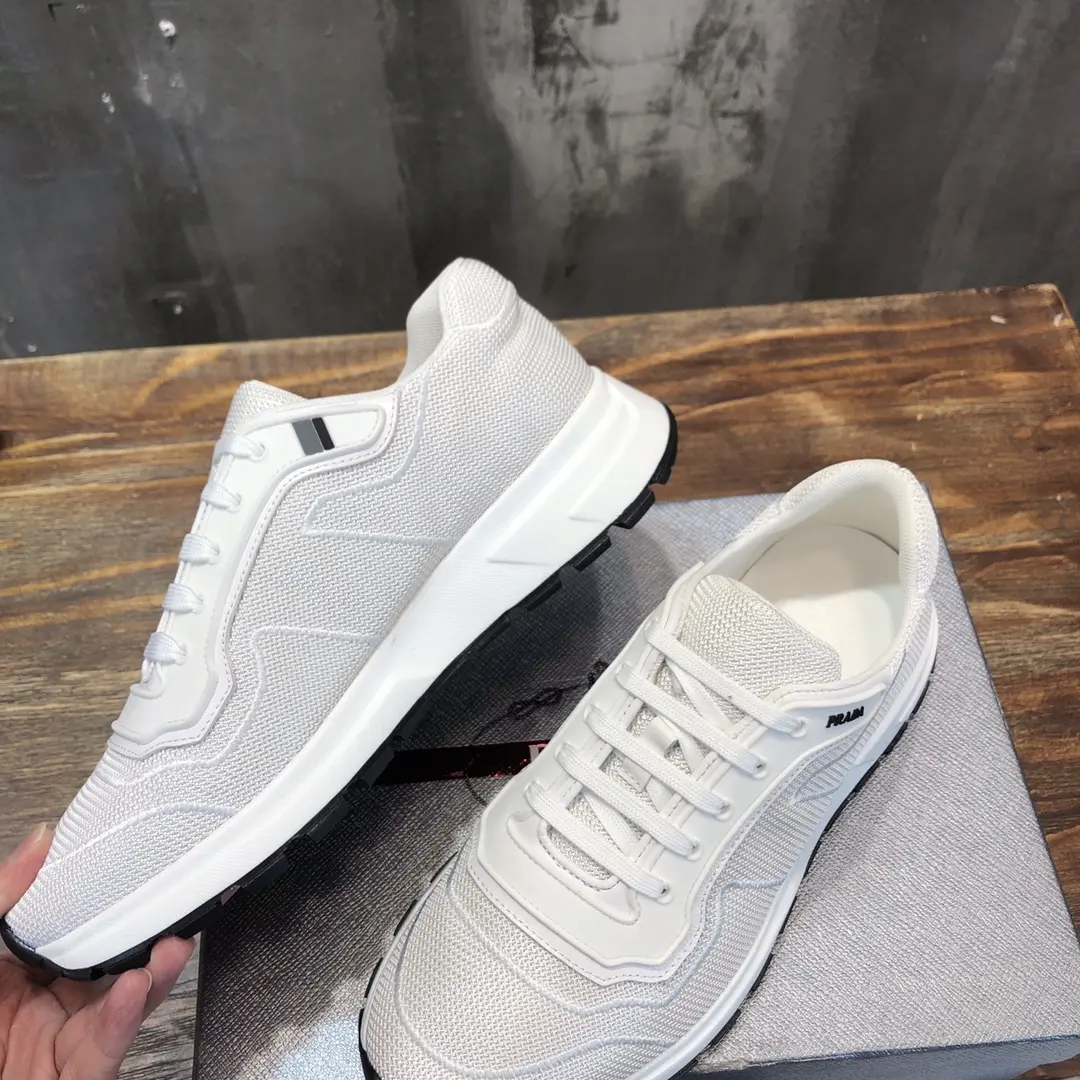 Practical Prada Men’s White Knit Sneakers 2022 – , Breathable Replica Prada Shoes, High Quality Rep Sneakers, Sizes 38- 186
