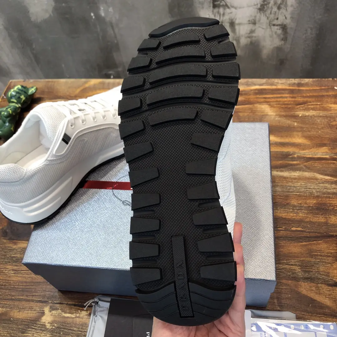 Practical Prada Men’s White Knit Sneakers 2022 – , Breathable Replica Prada Shoes, High Quality Rep Sneakers, Sizes 38- 186