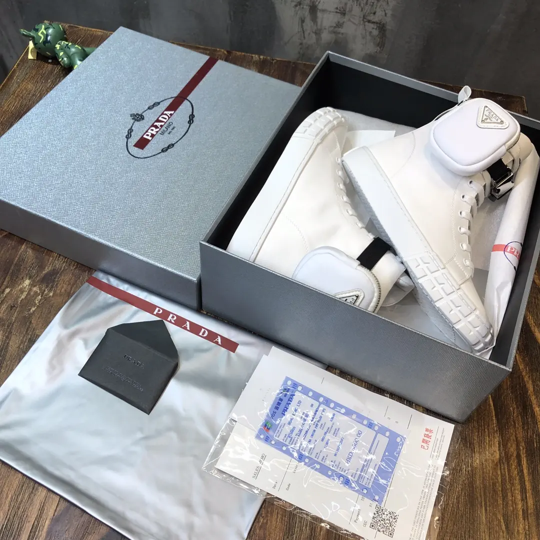 Prada Sport Wallet Sneaker White High-Top – High Quality Replica Prada Shoes for Sale Sophisticated 241