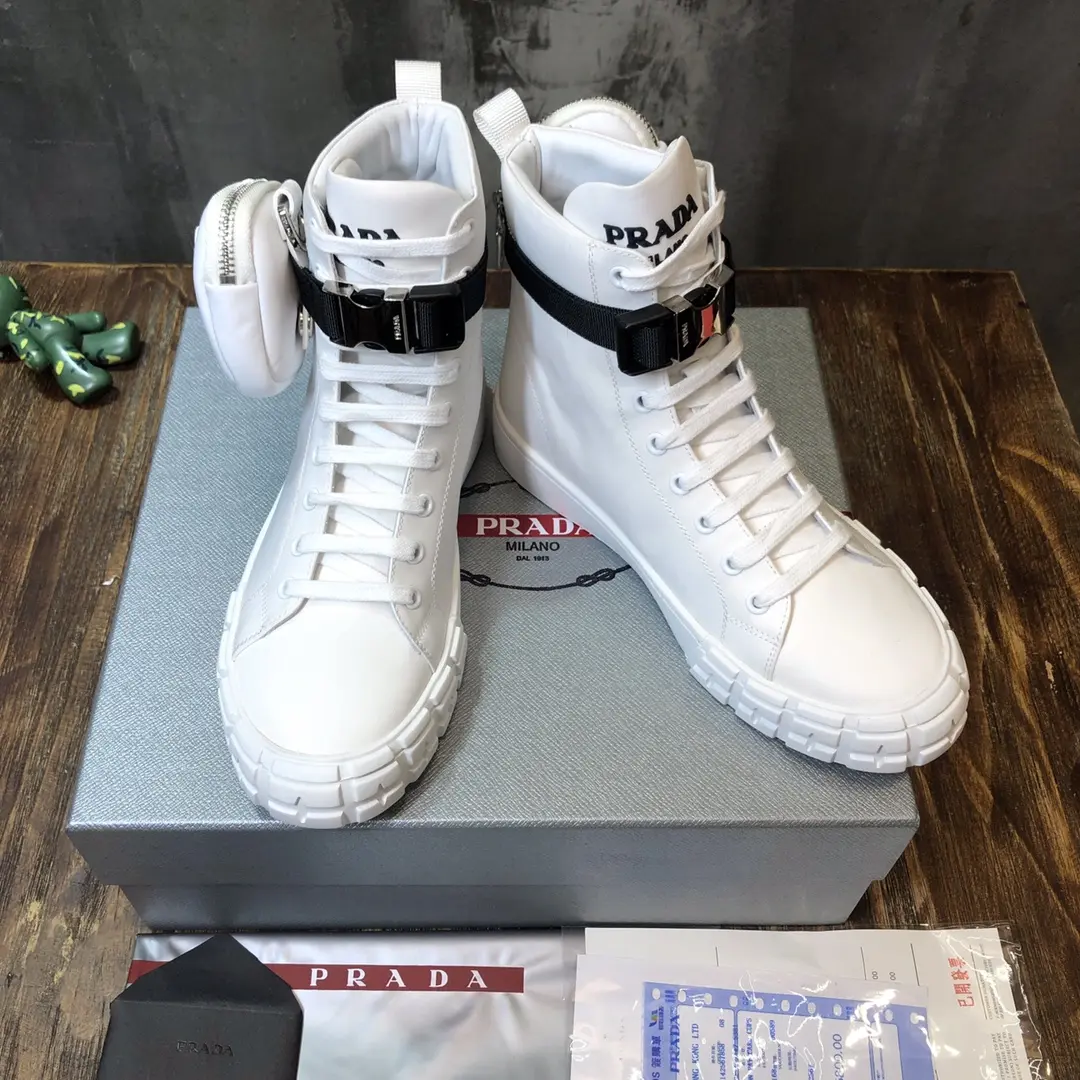 Prada Sport Wallet Sneaker White High-Top – High Quality Replica Prada Shoes for Sale Sophisticated 241