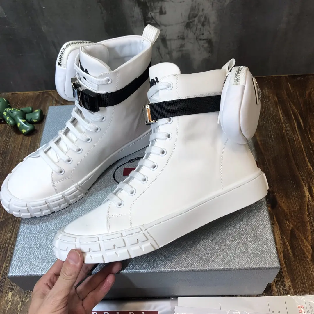 Prada Sport Wallet Sneaker White High-Top – High Quality Replica Prada Shoes for Sale Sophisticated 241