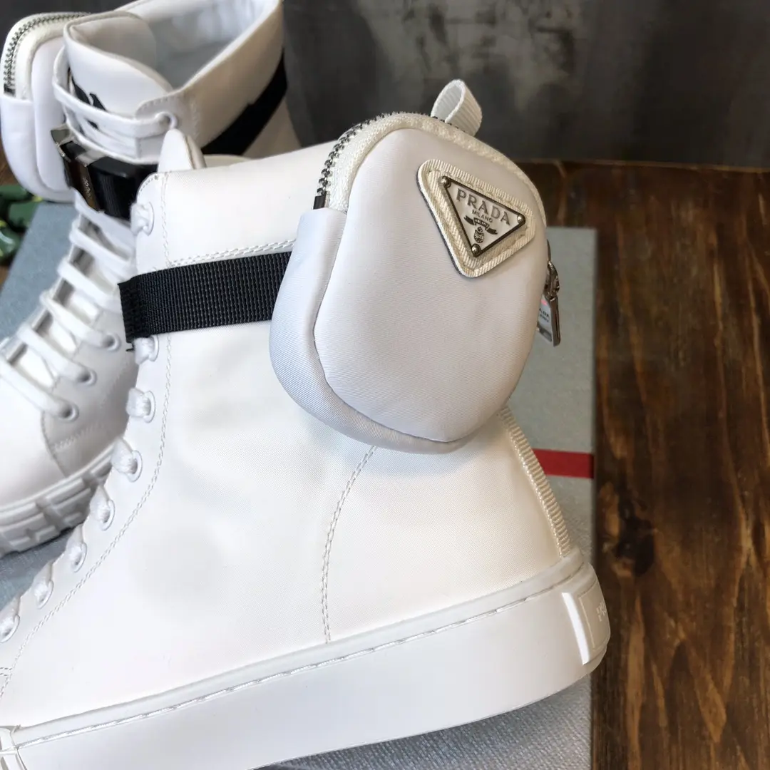 Prada Sport Wallet Sneaker White High-Top – High Quality Replica Prada Shoes for Sale Sophisticated 241