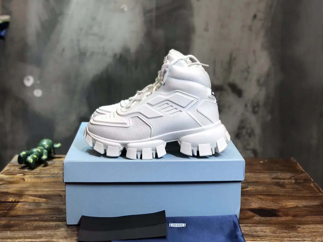 ZeroBulk Prada Transformer High-Top Sneaker White – Replica Prada Shoes with High Quality Craftsmanship 207