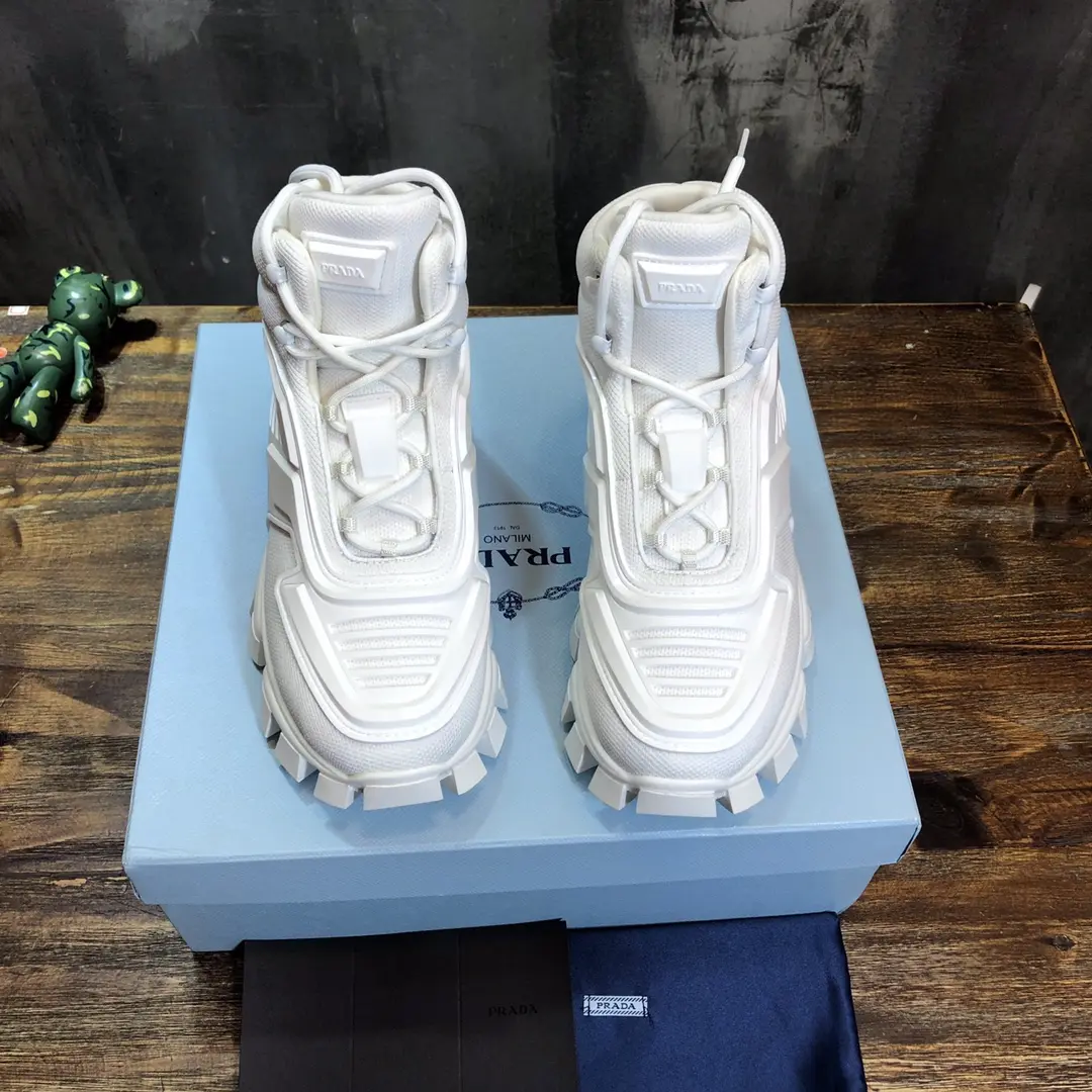 ZeroBulk Prada Transformer High-Top Sneaker White – Replica Prada Shoes with High Quality Craftsmanship 207