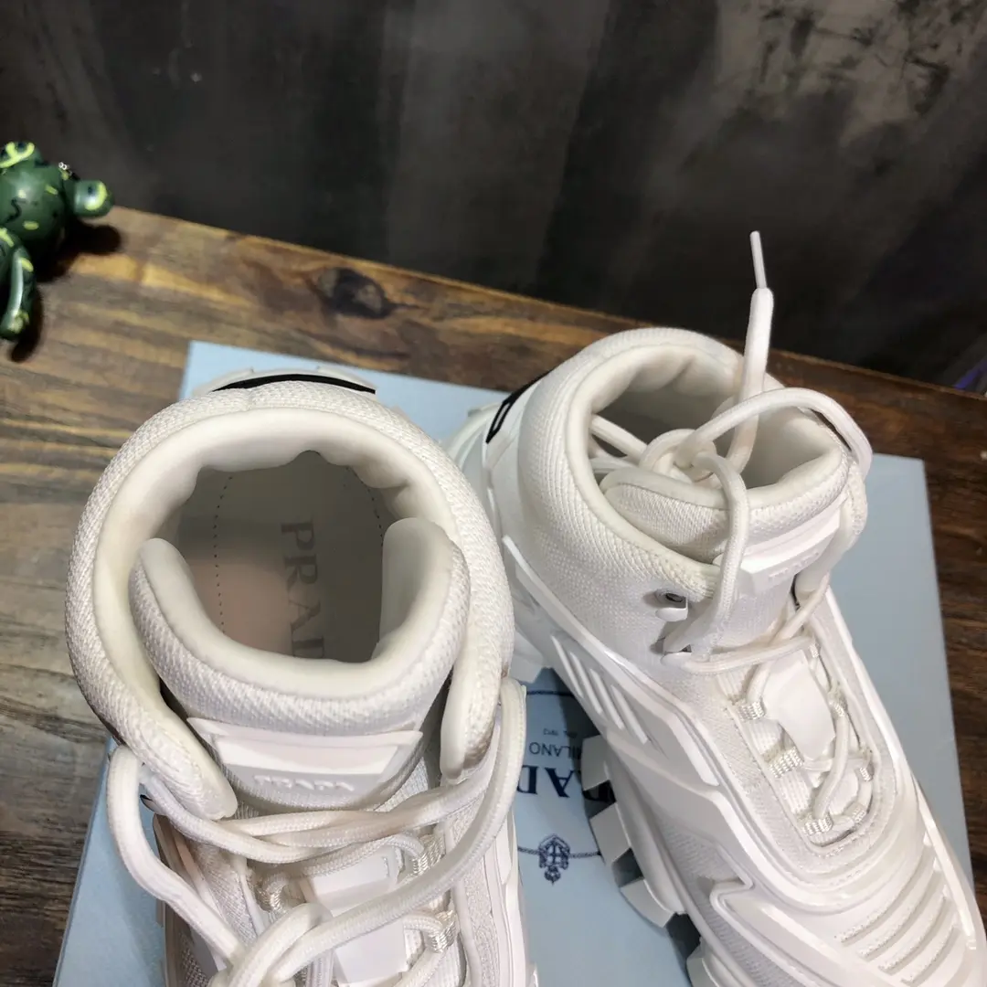ZeroBulk Prada Transformer High-Top Sneaker White – Replica Prada Shoes with High Quality Craftsmanship 207