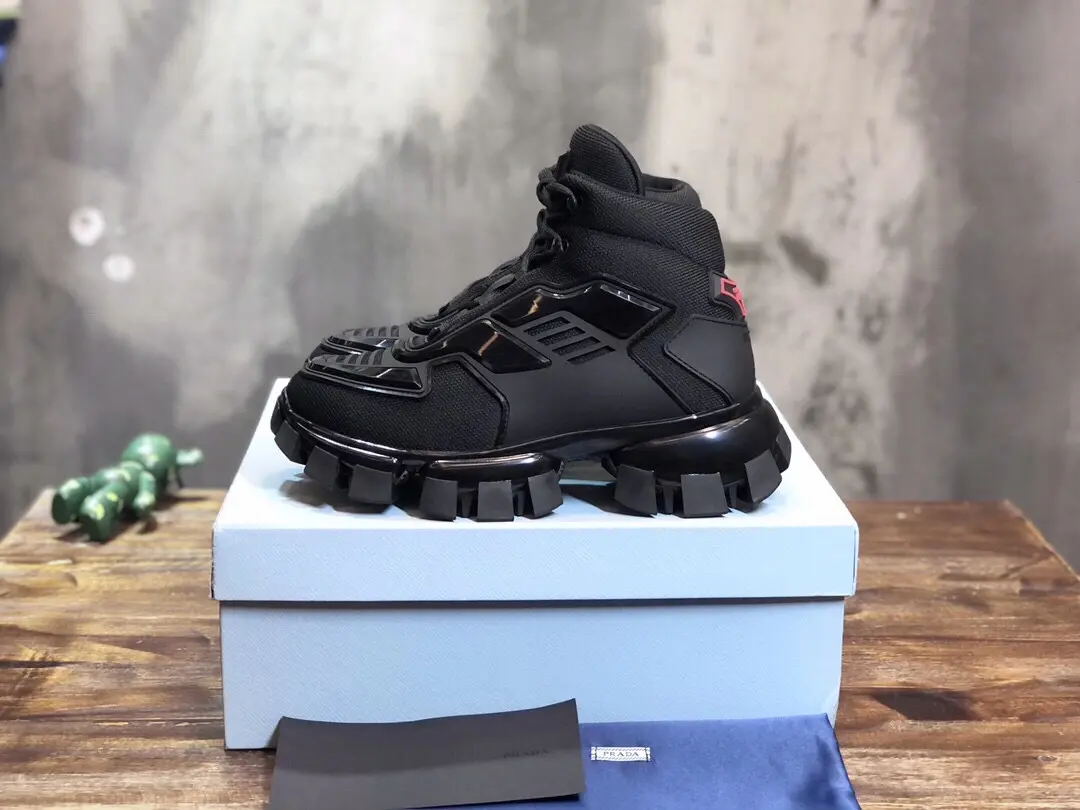 BestValue Prada Transformer High-Top Sneakers Black – Replica Prada Shoes with High Quality 204