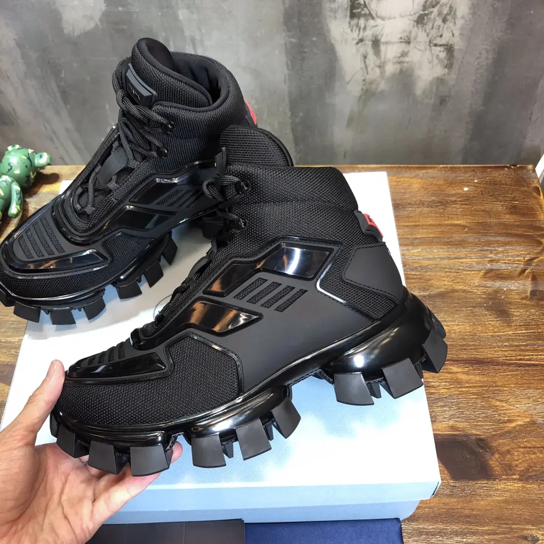 BestValue Prada Transformer High-Top Sneakers Black – Replica Prada Shoes with High Quality 204