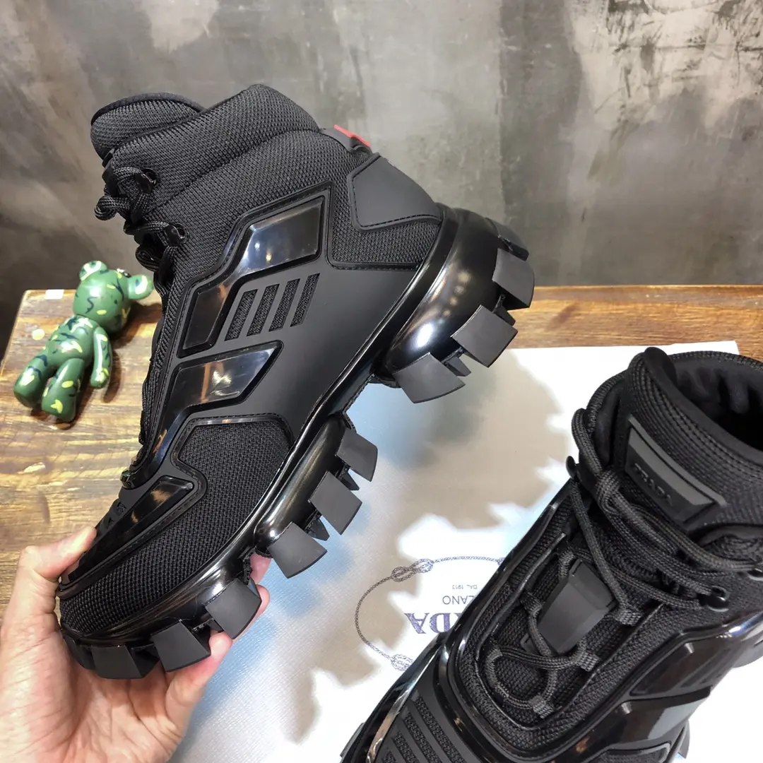 BestValue Prada Transformer High-Top Sneakers Black – Replica Prada Shoes with High Quality 204