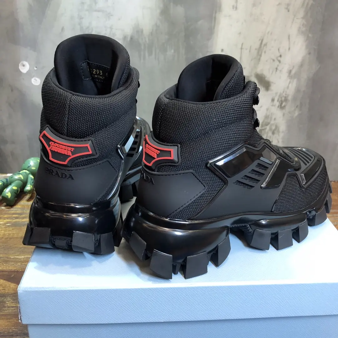 BestValue Prada Transformer High-Top Sneakers Black – Replica Prada Shoes with High Quality 204