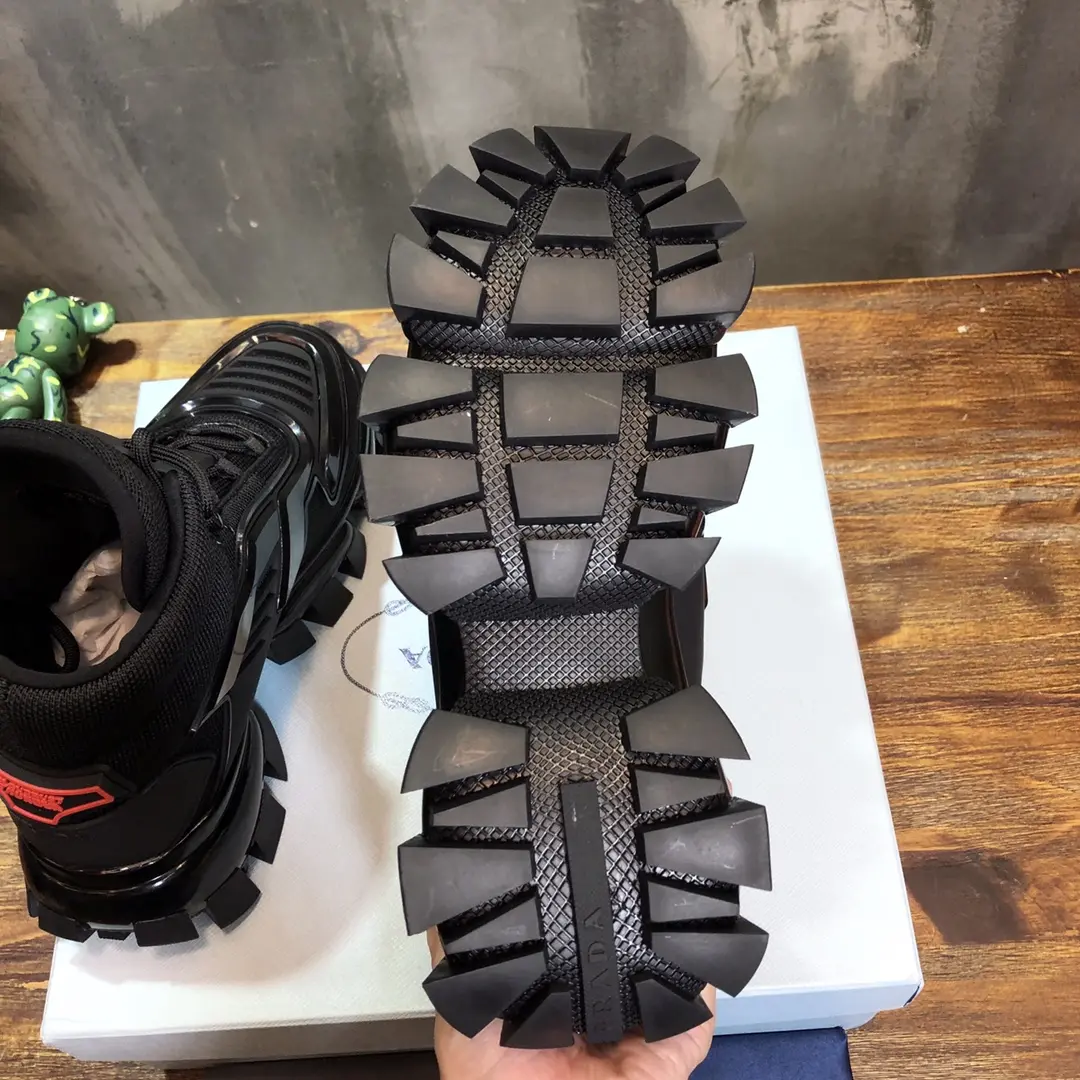 BestValue Prada Transformer High-Top Sneakers Black – Replica Prada Shoes with High Quality 204