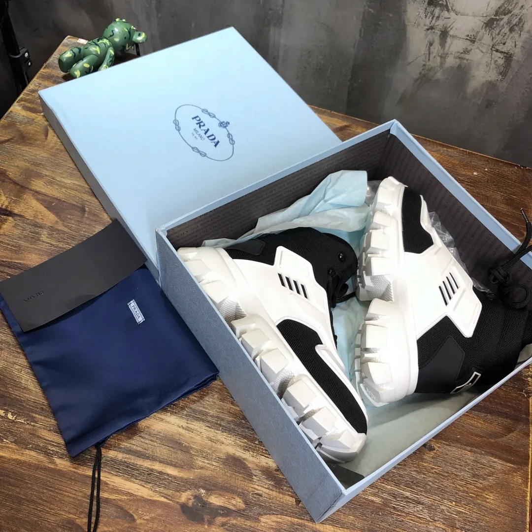Prada Transformer High-Top Sneakers Black White – Replica Prada Shoes & High Quality Replica Sneakers Contemporary 181