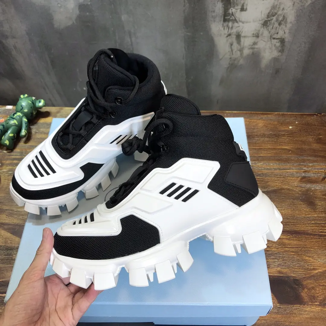Prada Transformer High-Top Sneakers Black White – Replica Prada Shoes & High Quality Replica Sneakers Contemporary 181