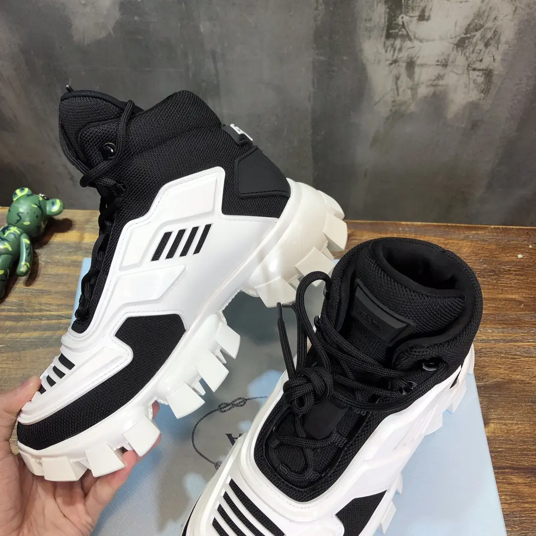 Prada Transformer High-Top Sneakers Black White – Replica Prada Shoes & High Quality Replica Sneakers Contemporary 181
