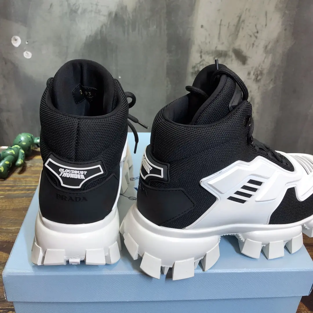 Prada Transformer High-Top Sneakers Black White – Replica Prada Shoes & High Quality Replica Sneakers Contemporary 181