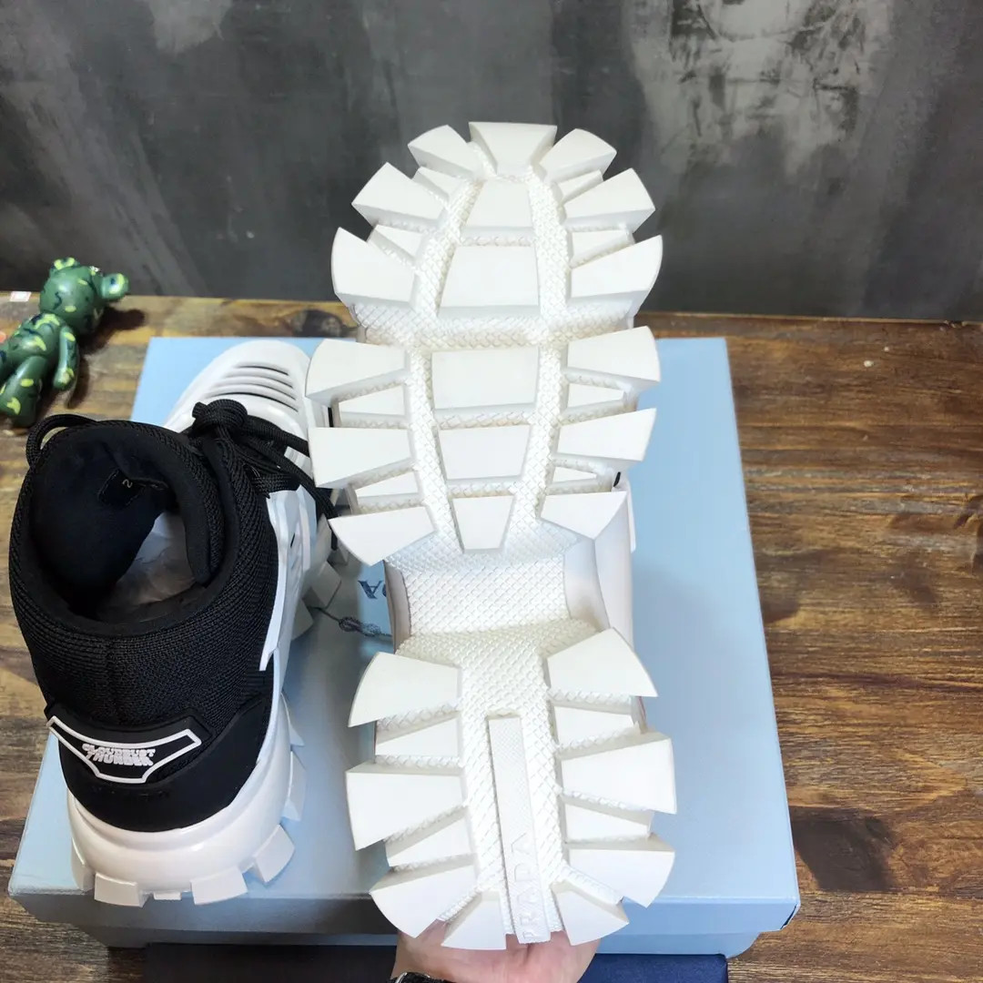 Prada Transformer High-Top Sneakers Black White – Replica Prada Shoes & High Quality Replica Sneakers Contemporary 181