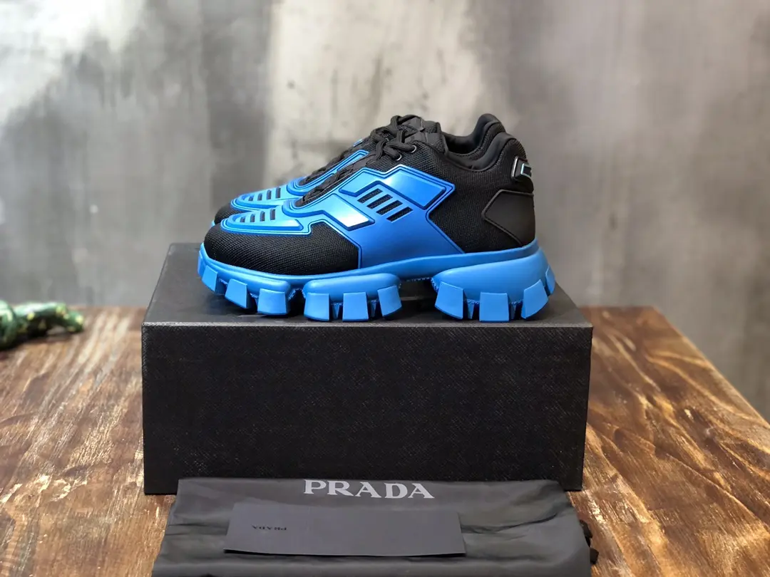 Prada Transformer Sneakers Blue Black – Replica Prada Shoes & High Quality Prada Sneakers Replica Refined 222