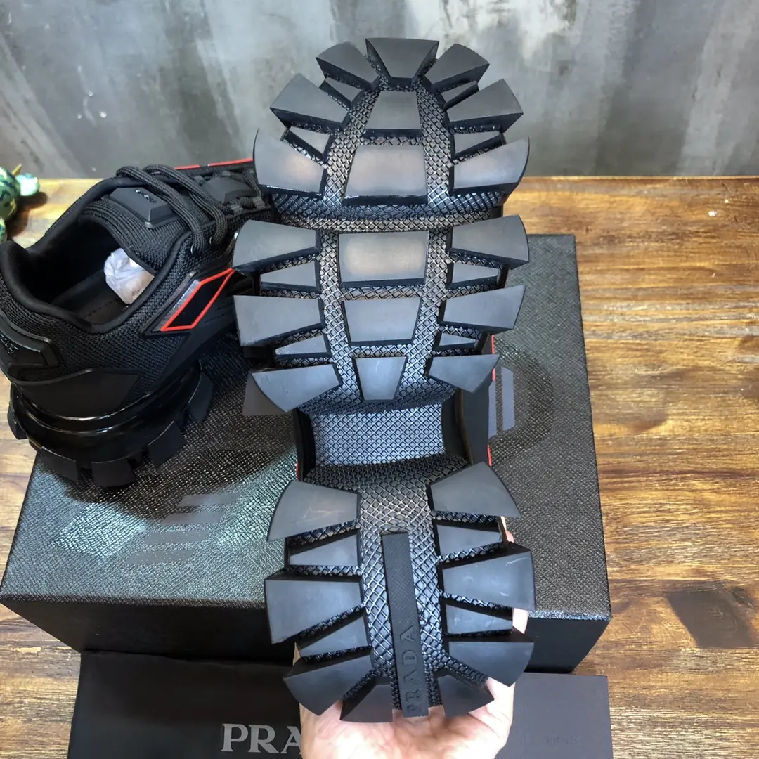 EasyCare Prada Transformers Sneakers Black Red Low-Top – High Quality Replica Prada Shoes for Sale 255